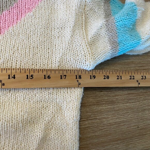 Vintage Mister Noah Sweater Multicolor Sz M Pastel Pearls Cottage Core 90's 80's - Picture 11 of 13